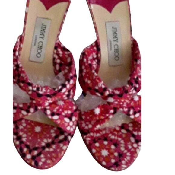 Jimmy Choo Sz 38.5 (8 - 8.5 US)  Magenta Pink Wedge Heel Sandals EUC - Picture 9 of 12
